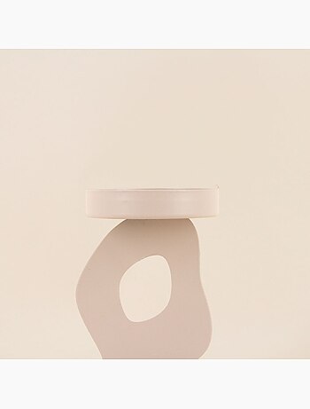 Bougeoir métal organique beige 13cm