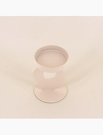 Bougeoir métal organique beige 13cm