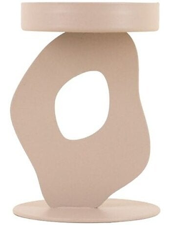 Bougeoir métal organique beige 13cm