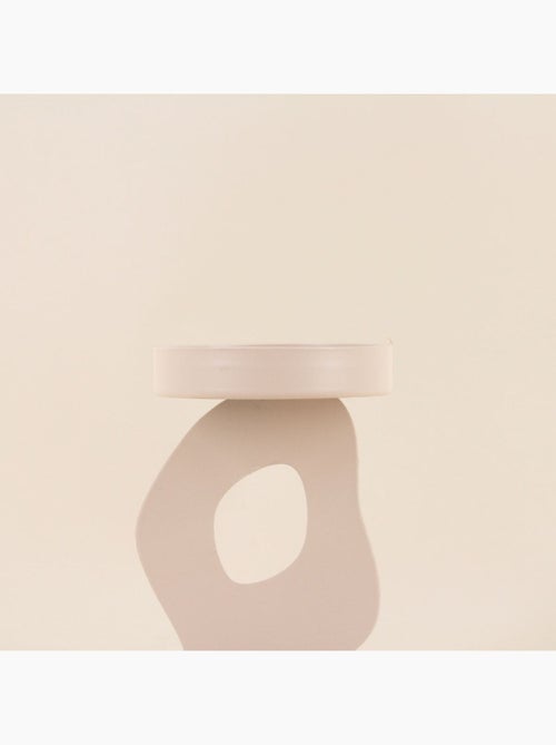 Bougeoir métal organique beige 13cm - Kiabi