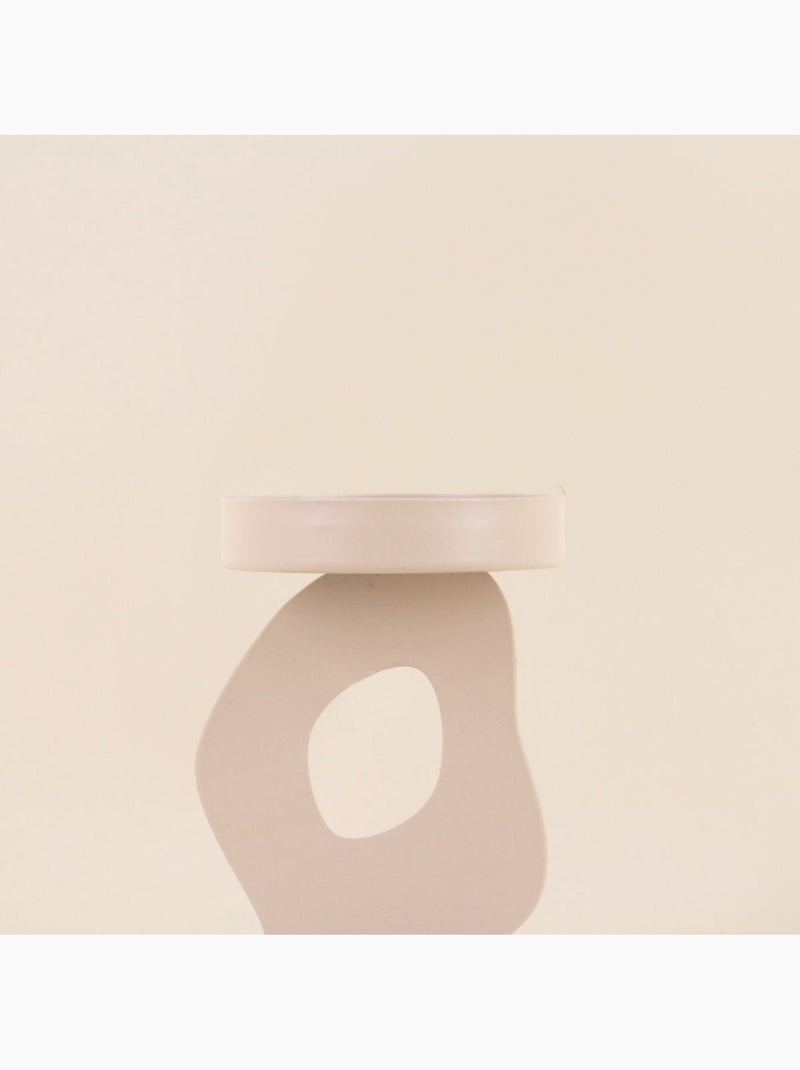 Bougeoir métal organique beige 13cm Beige - Kiabi