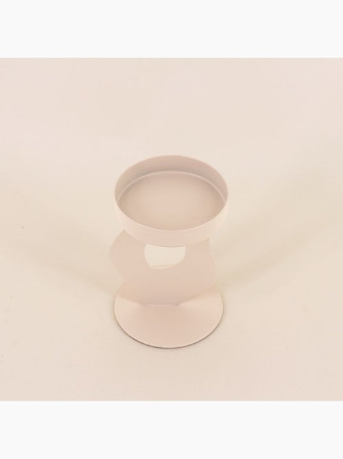Bougeoir métal organique beige 13cm - Kiabi