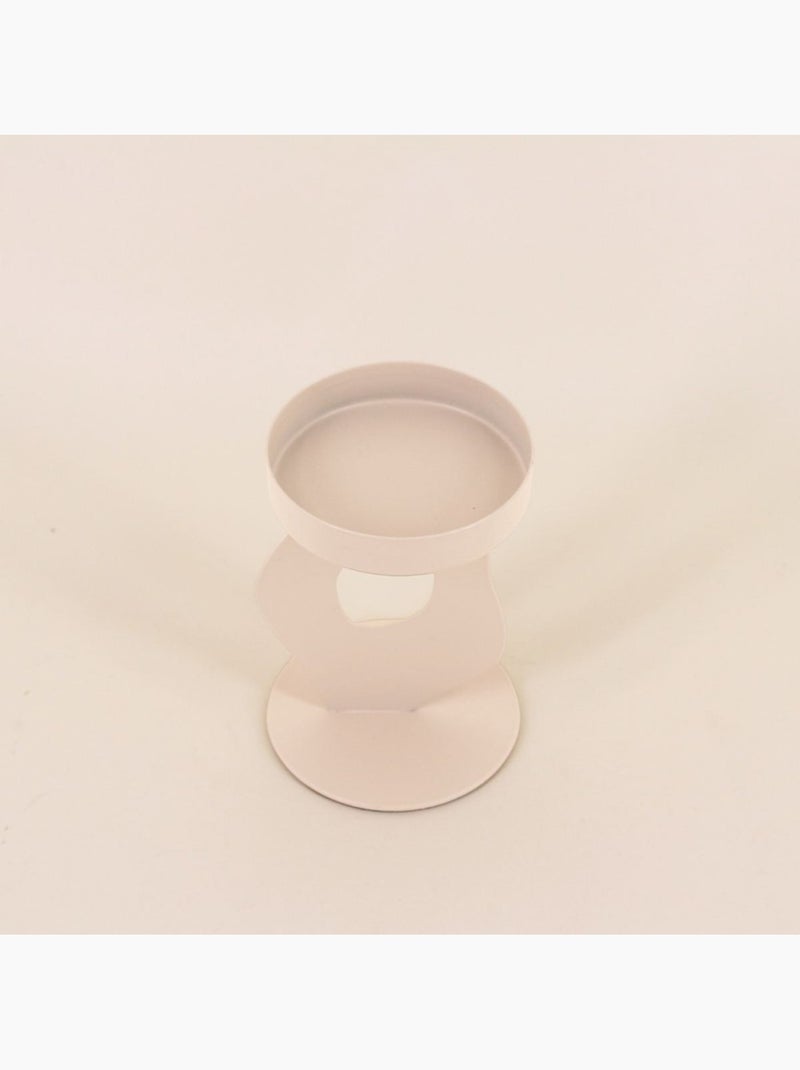 Bougeoir métal organique beige 13cm Beige - Kiabi
