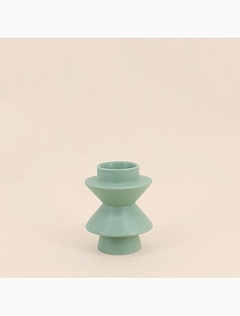 Bougeoir moderne en dolomite verte 13,8x10,8cm