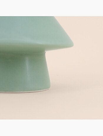 Bougeoir moderne en dolomite verte 13,8x10,8cm