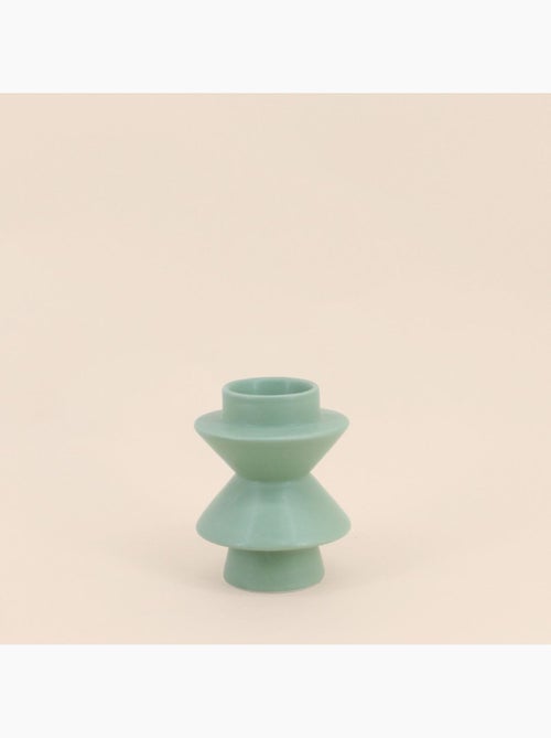 Bougeoir moderne en dolomite verte 13,8x10,8cm - Kiabi