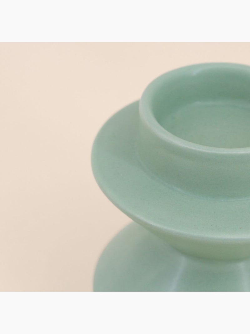 Bougeoir moderne en dolomite verte 13,8x10,8cm Vert - Kiabi