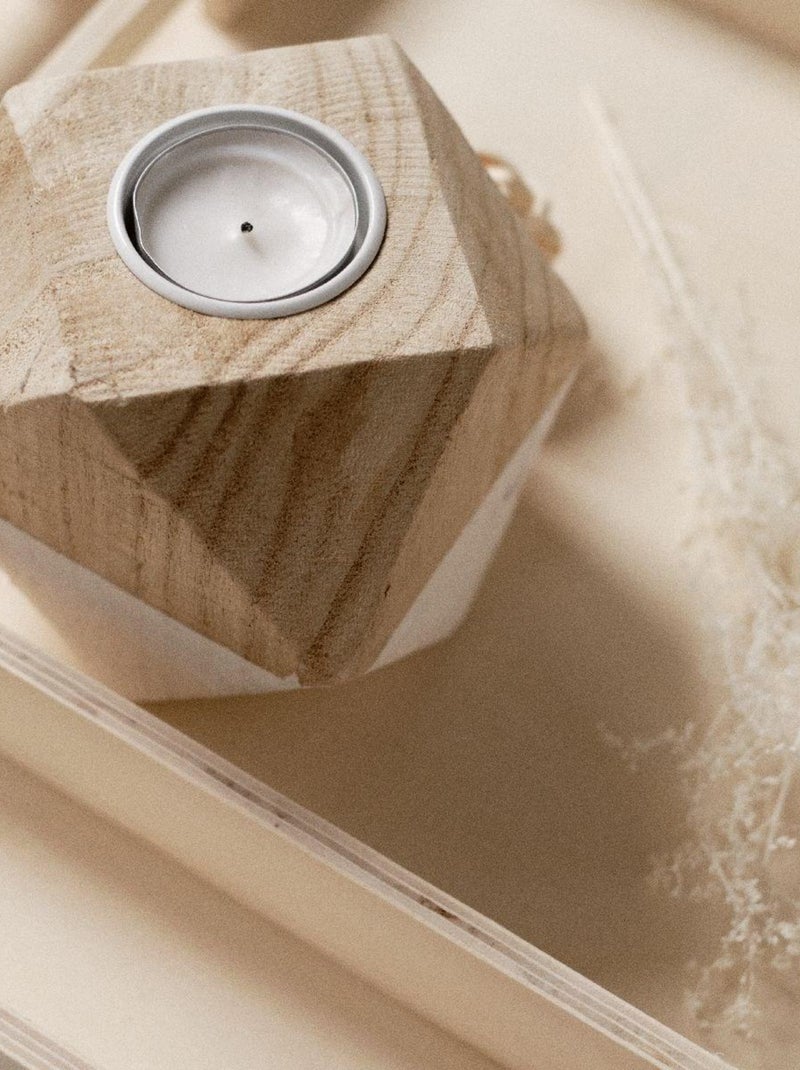 Bougeoir origami SIMPLICITY Blanc - Kiabi