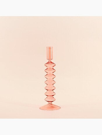 Bougeoir perles en verre 24cm