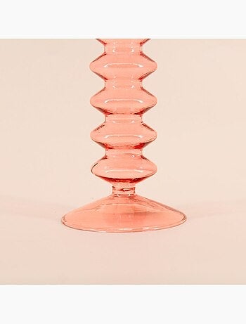 Bougeoir perles en verre 24cm