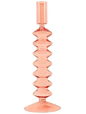 Bougeoir perles en verre 24cm