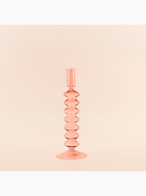 Bougeoir perles en verre 24cm - Kiabi