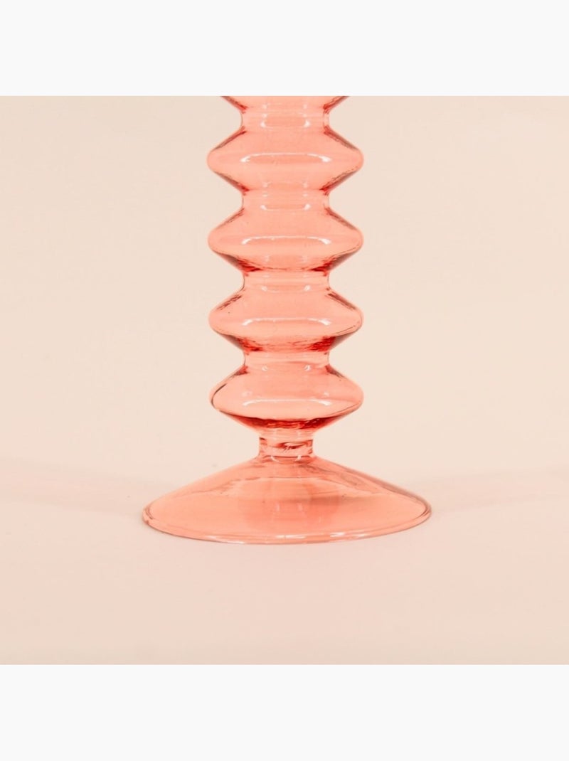 Bougeoir perles en verre 24cm Rose - Kiabi