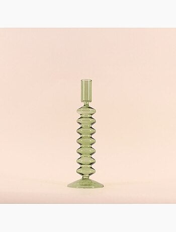 Bougeoir perles en verre 24cm