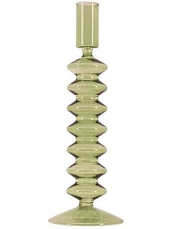 Bougeoir perles en verre 24cm