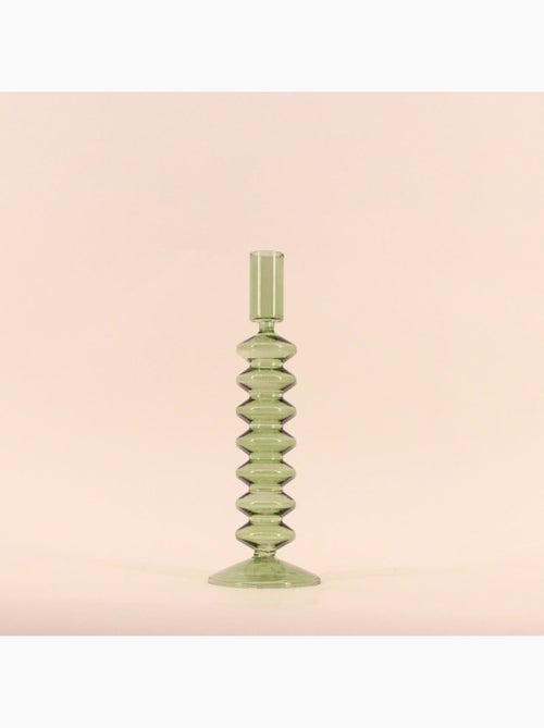 Bougeoir perles en verre 24cm - Kiabi
