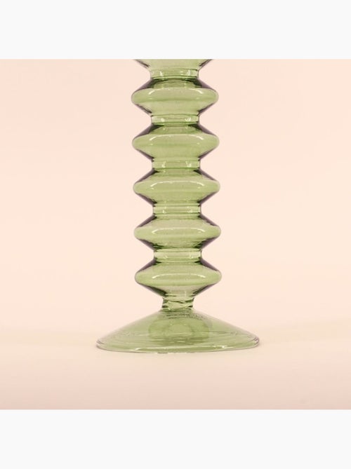 Bougeoir perles en verre 24cm - Kiabi