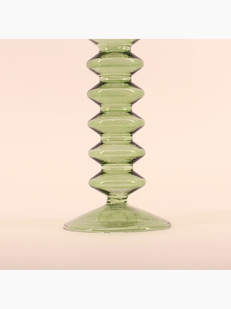 Bougeoir perles en verre 24cm Vert - Kiabi