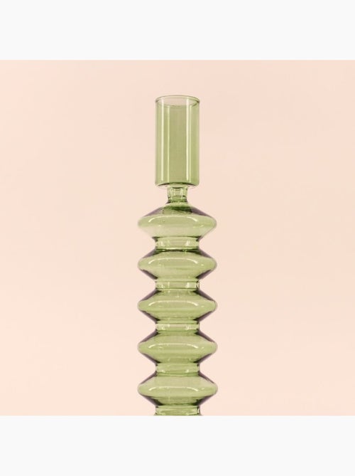 Bougeoir perles en verre 24cm - Kiabi