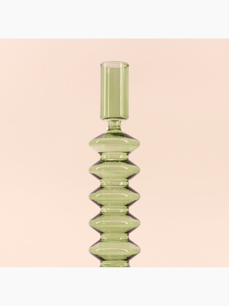 Bougeoir perles en verre 24cm Vert - Kiabi