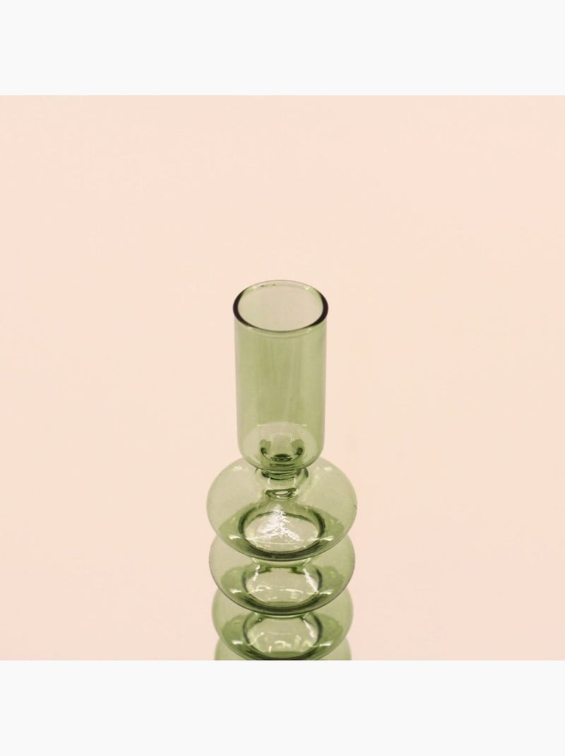 Bougeoir perles en verre 24cm Vert - Kiabi