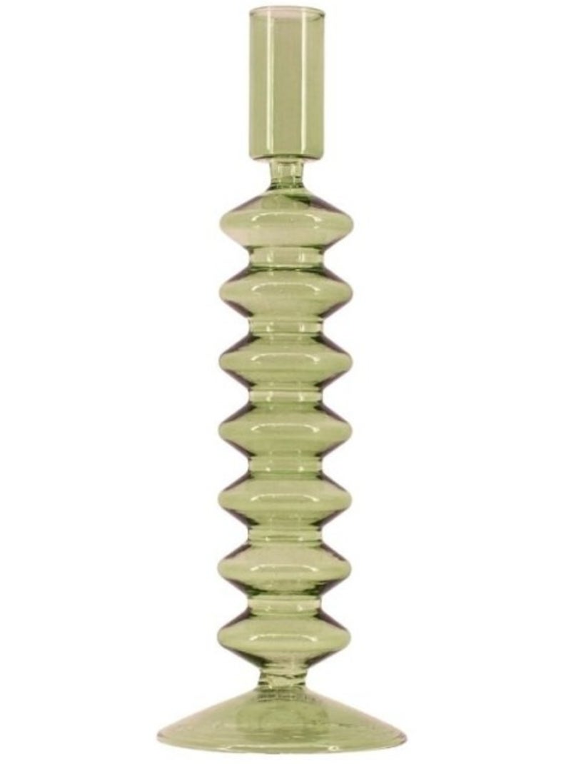 Bougeoir perles en verre 24cm Vert - Kiabi