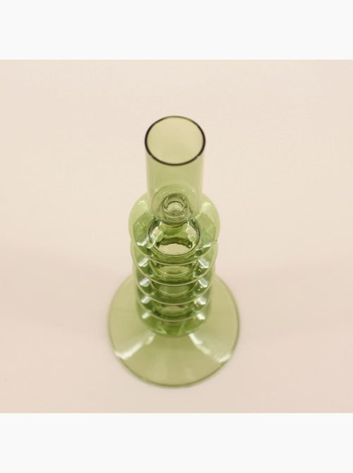 Bougeoir perles en verre vert 19cm - Kiabi