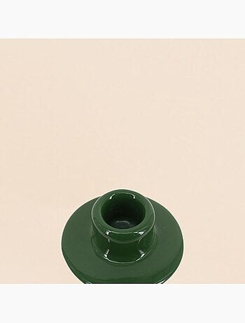 Bougeoir vert en céramique 22cm