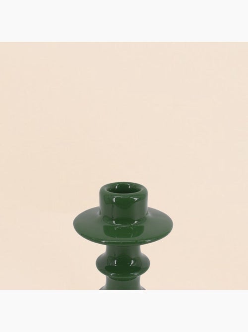 Bougeoir vert en céramique 22cm - Kiabi