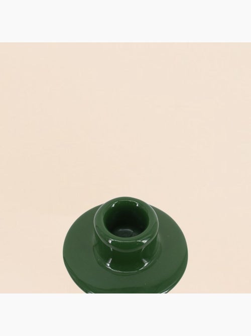 Bougeoir vert en céramique 22cm - Kiabi