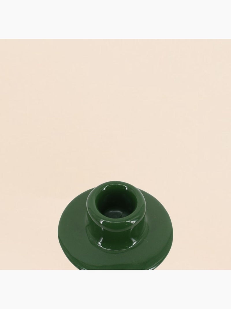 Bougeoir vert en céramique 22cm Vert - Kiabi