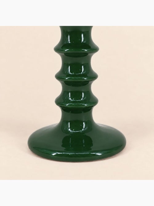 Bougeoir vert en céramique 22cm - Kiabi