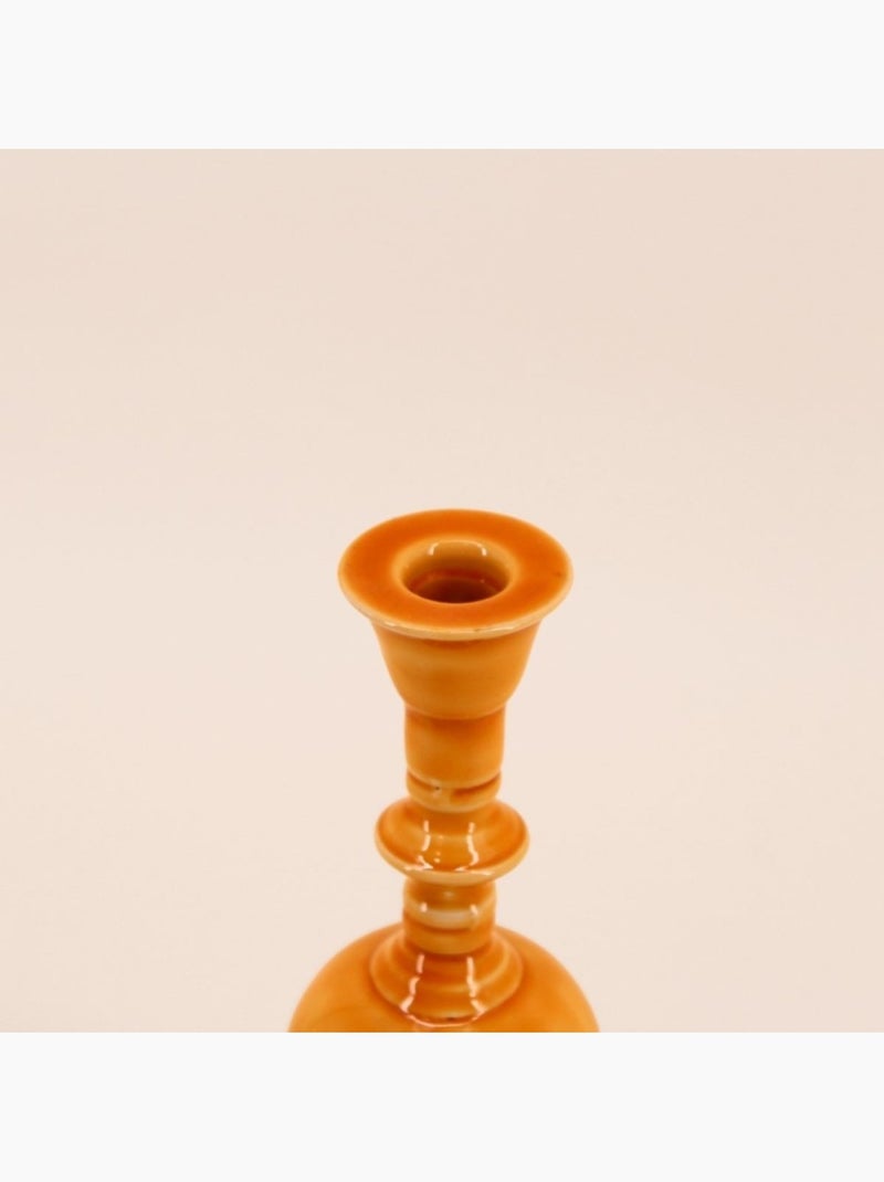 Bougeoir vintage en métal laqué 25cm Jaune - Kiabi