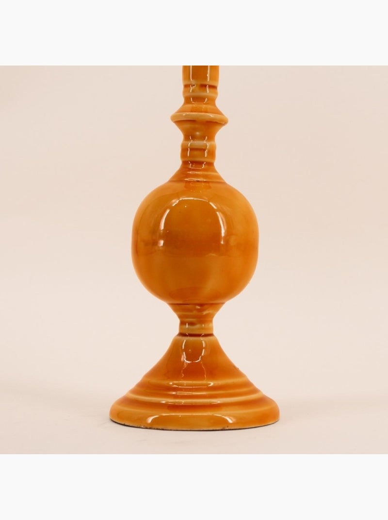 Bougeoir vintage en métal laqué 25cm Jaune - Kiabi