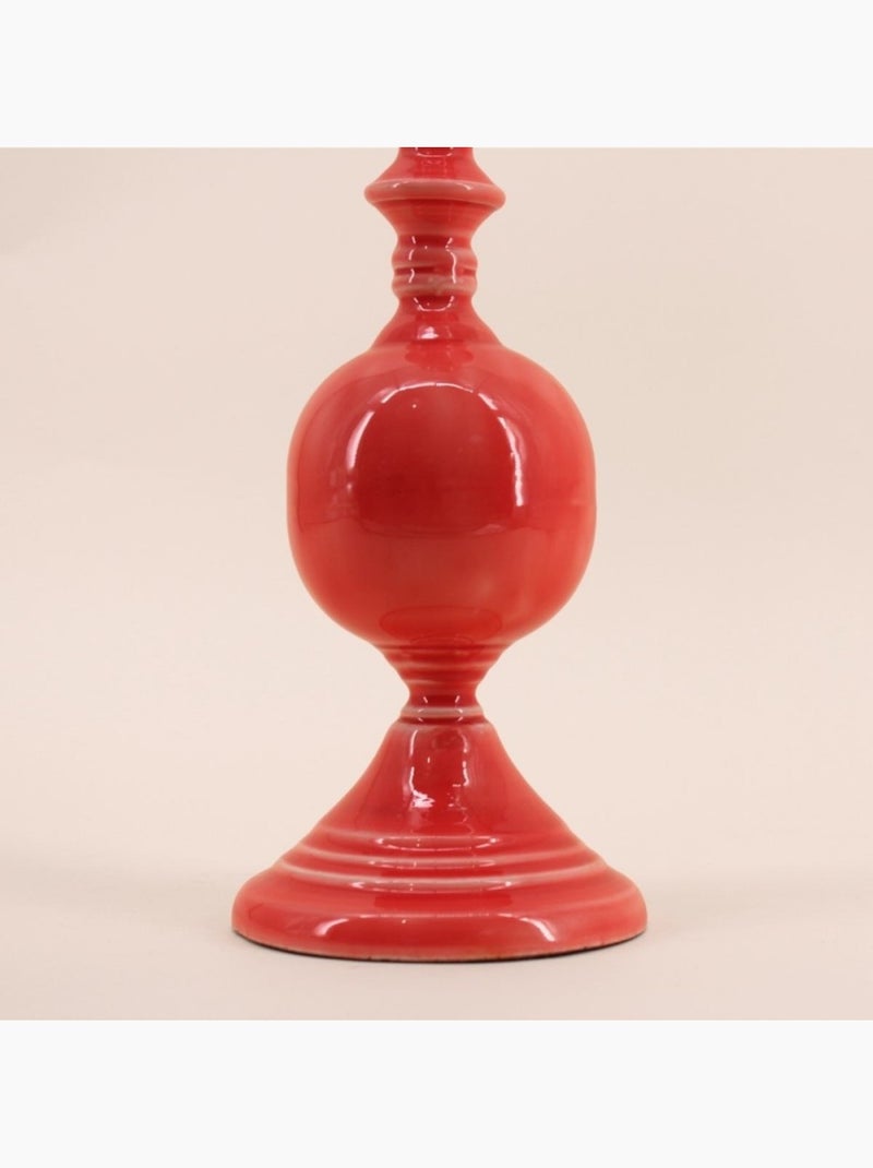 Bougeoir vintage en métal laqué 25cm Rose - Kiabi