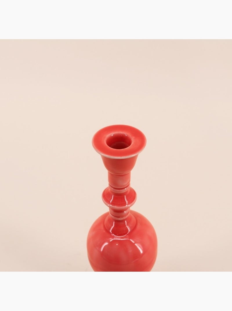 Bougeoir vintage en métal laqué 25cm Rose - Kiabi