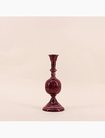 Bougeoir vintage en métal laqué 25cm