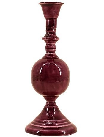 Bougeoir vintage en métal laqué 25cm