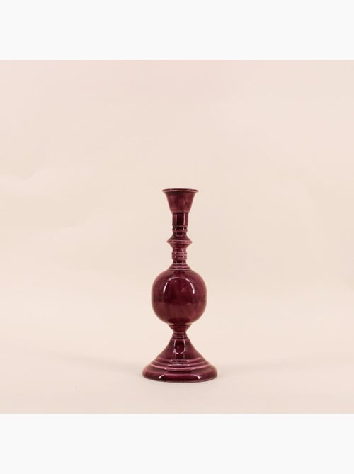 Bougeoir vintage en métal laqué 25cm - Kiabi