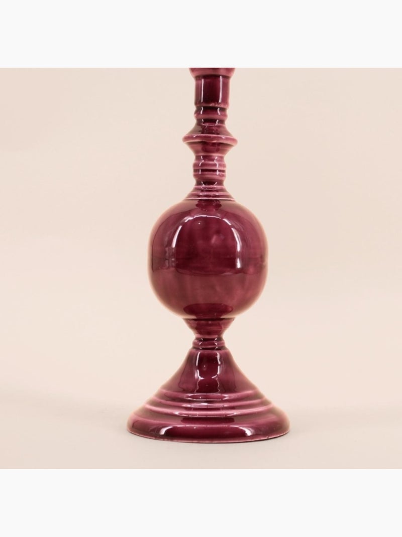 Bougeoir vintage en métal laqué 25cm Violet - Kiabi