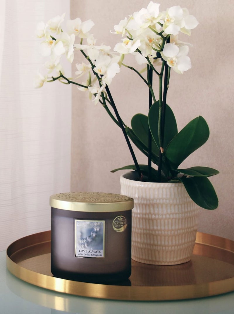 Bougie 2 mèches ellipse amour toujours - 40 heures Gris - Kiabi