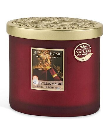 Bougie 2 mèches ellipse magie de Noël