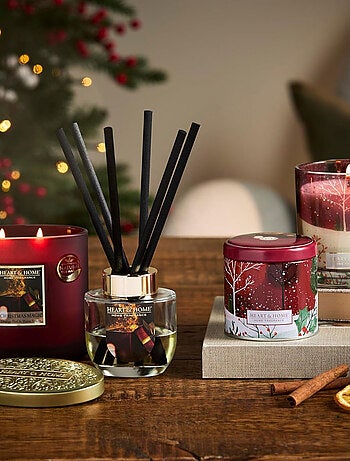 Bougie 2 mèches ellipse magie de Noël