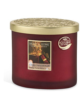 Bougie 2 mèches ellipse magie de Noël