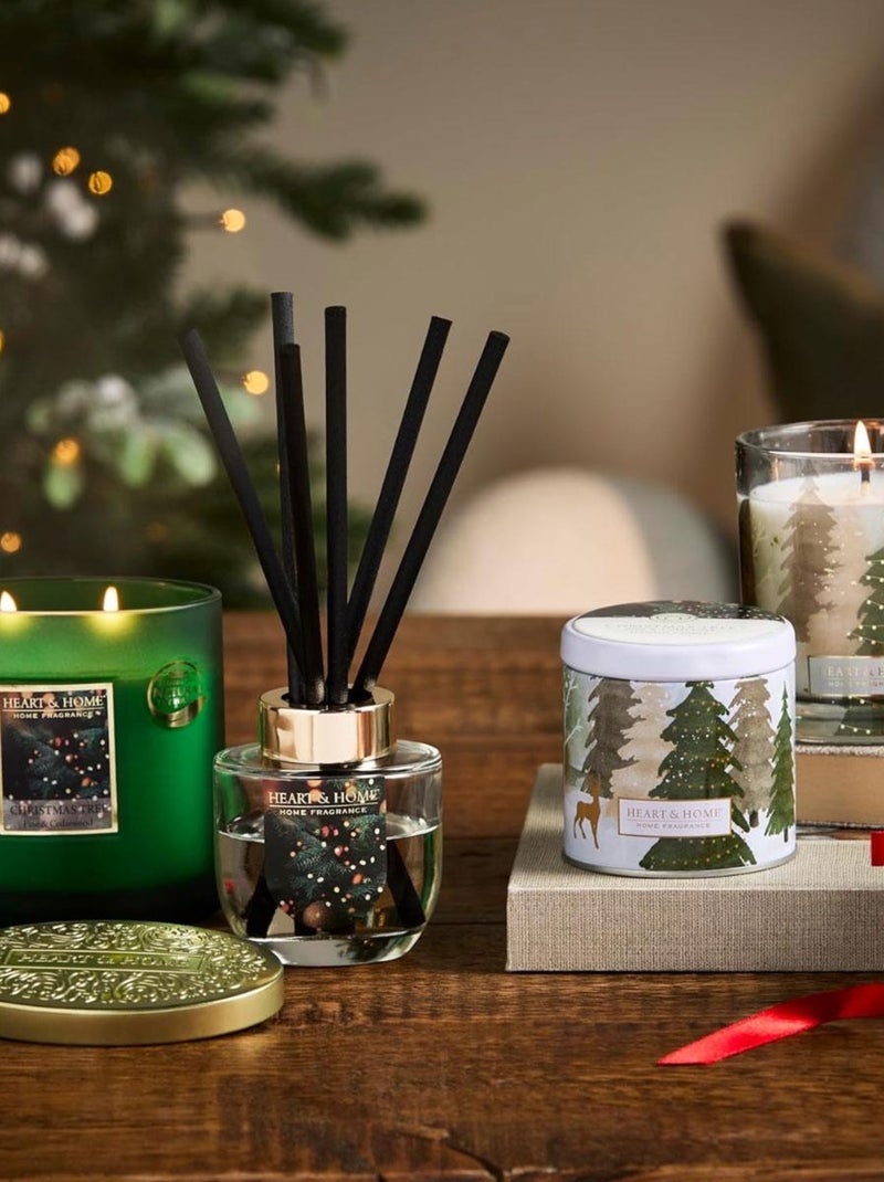 Bougie 2 mèches Ellipse Sapin de Noël Vert - Kiabi