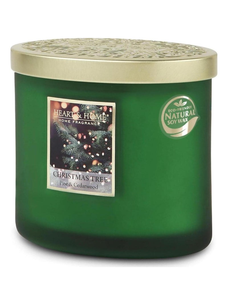 Bougie 2 mèches Ellipse Sapin de Noël Vert - Kiabi