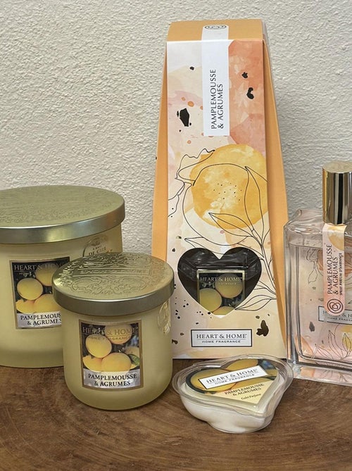 Bougie à la cire de soja pamplemousse et agrumes - Kiabi