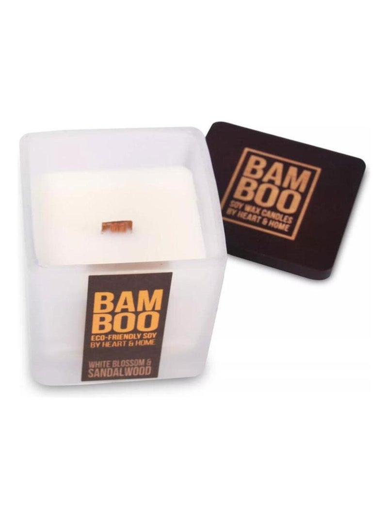 Bougie bambou fleur de cerisier et bois de santal Blanc - Kiabi