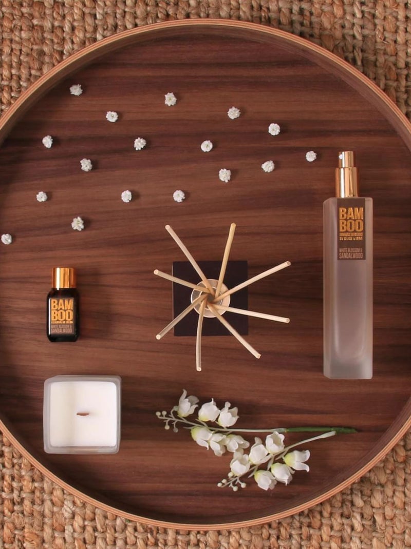 Bougie bambou fleur de cerisier et bois de santal Blanc - Kiabi