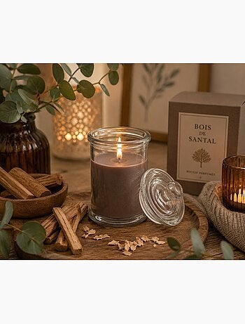 Bougie bocal en verre Bois de santal